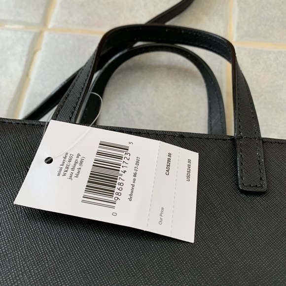 KATE SPADE MINI CAT HAYDEN BLACK SATCHEL CROSSBODY - Picture 6 of 7